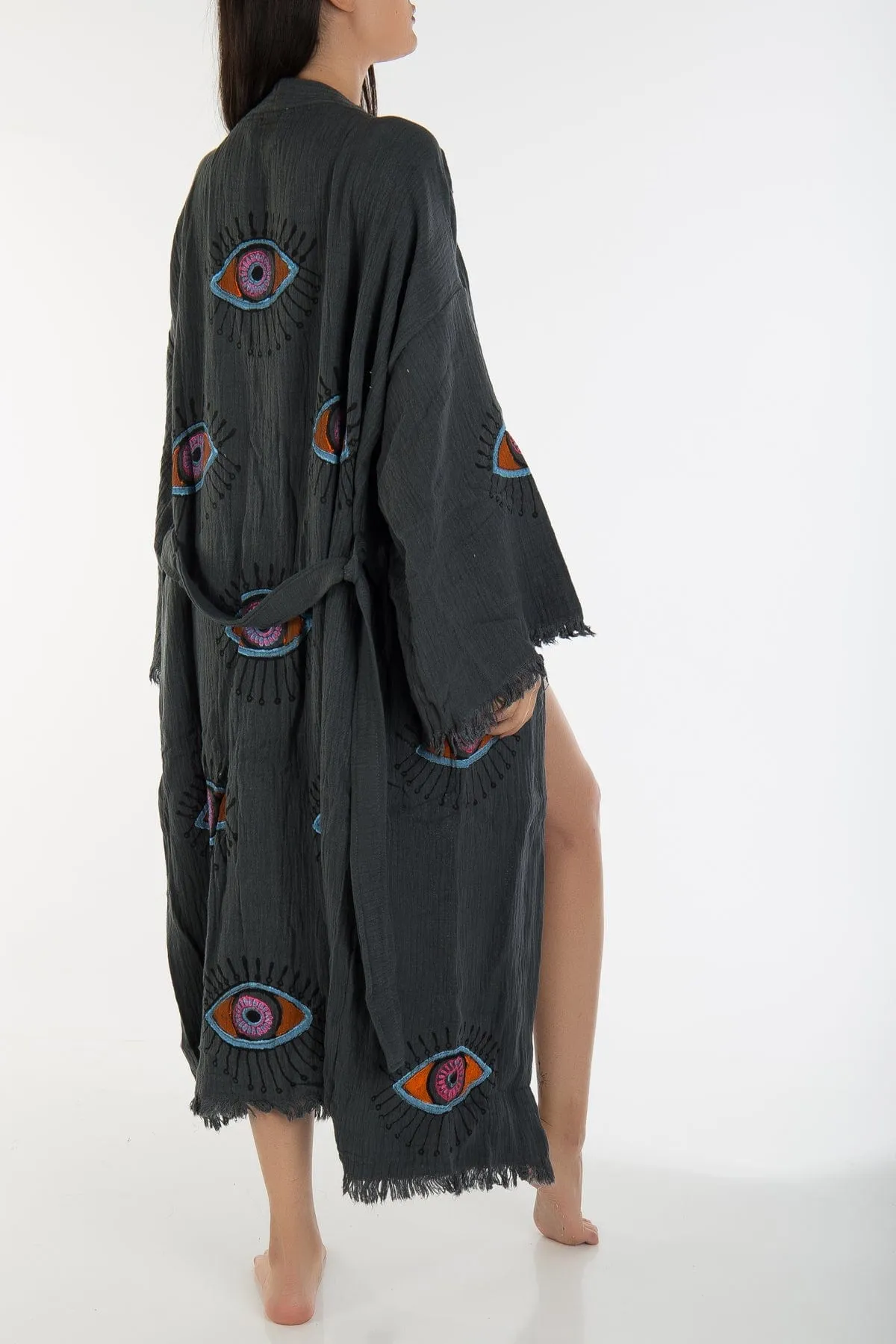Aria Handmade Cotton Kimono | Black