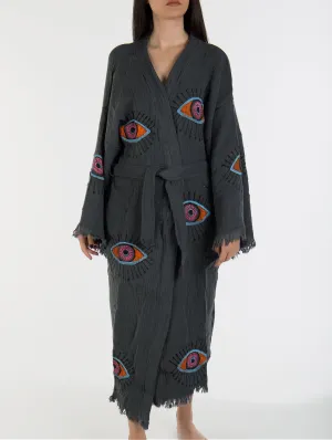 Aria Handmade Cotton Kimono | Black