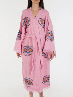 Aria Handmade Cotton Kimono | Pink