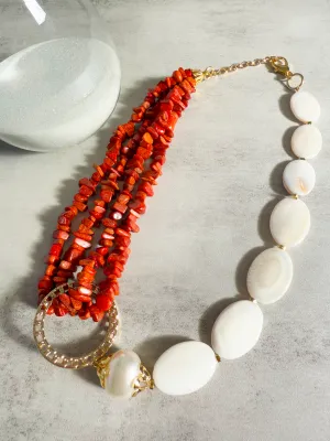 Asymmetric Coastal Necklace - Handmade & Adjustable