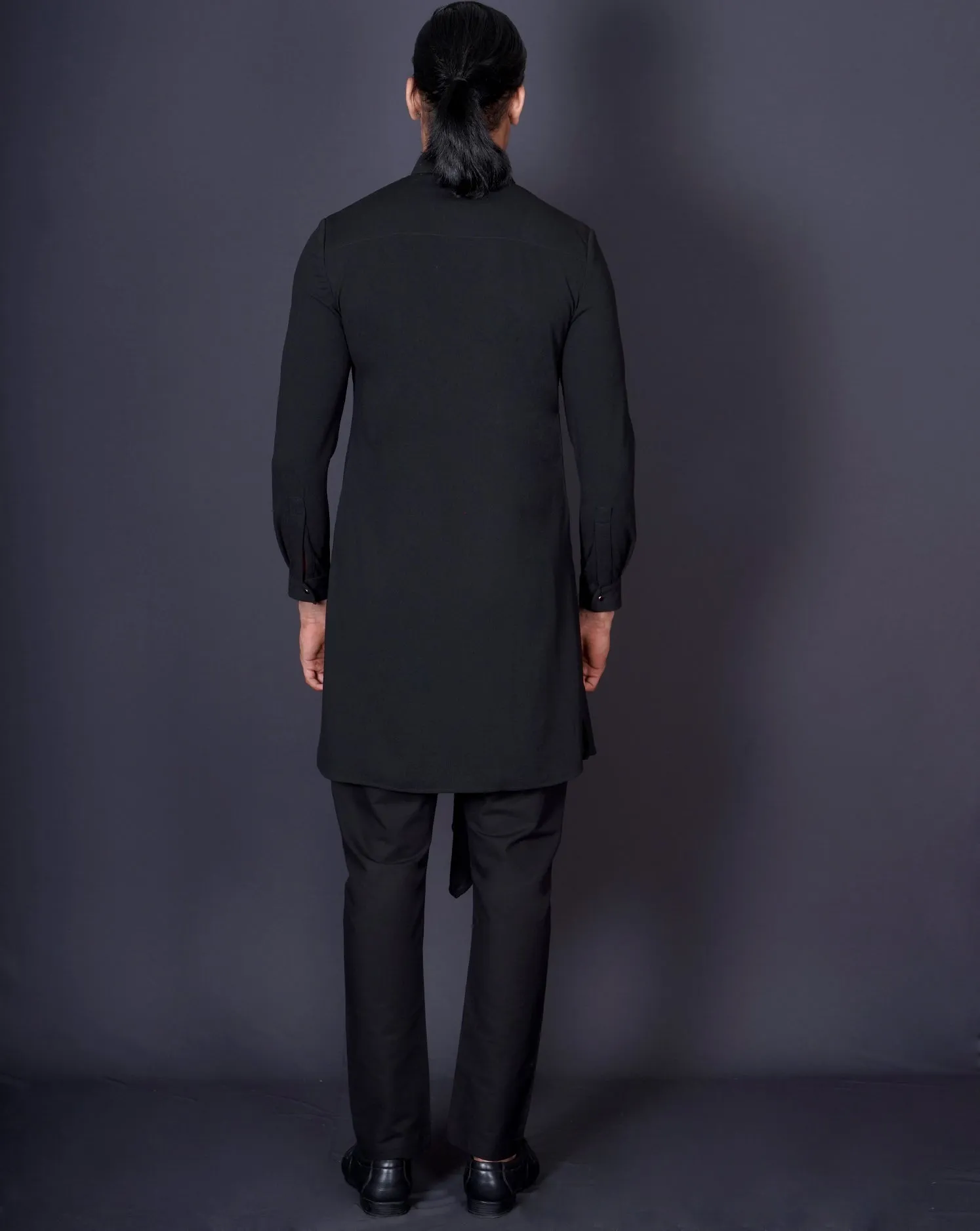 Asymmetrical Black Kurta