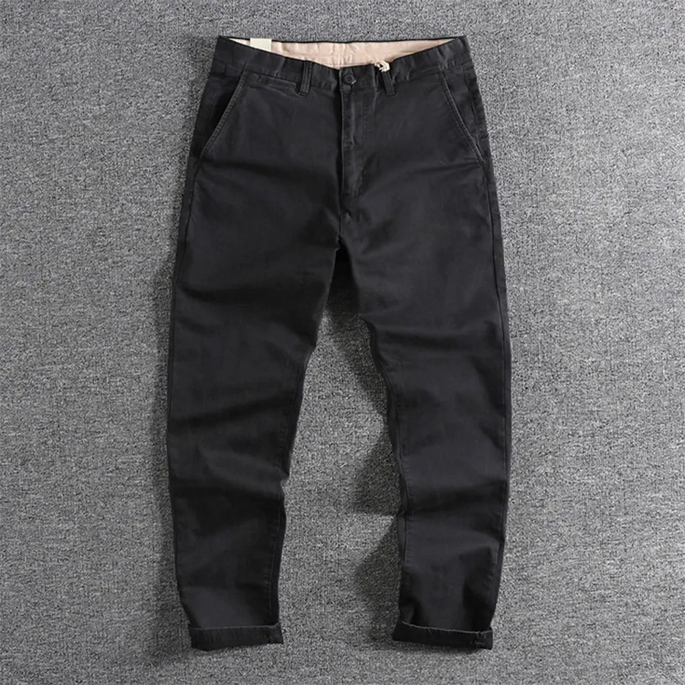 Autumn Light Washed Business Pants: Original Slim Straight Men's Casual Trousers