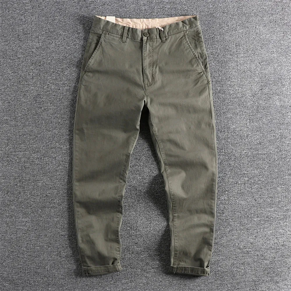 Autumn Light Washed Business Pants: Original Slim Straight Men's Casual Trousers