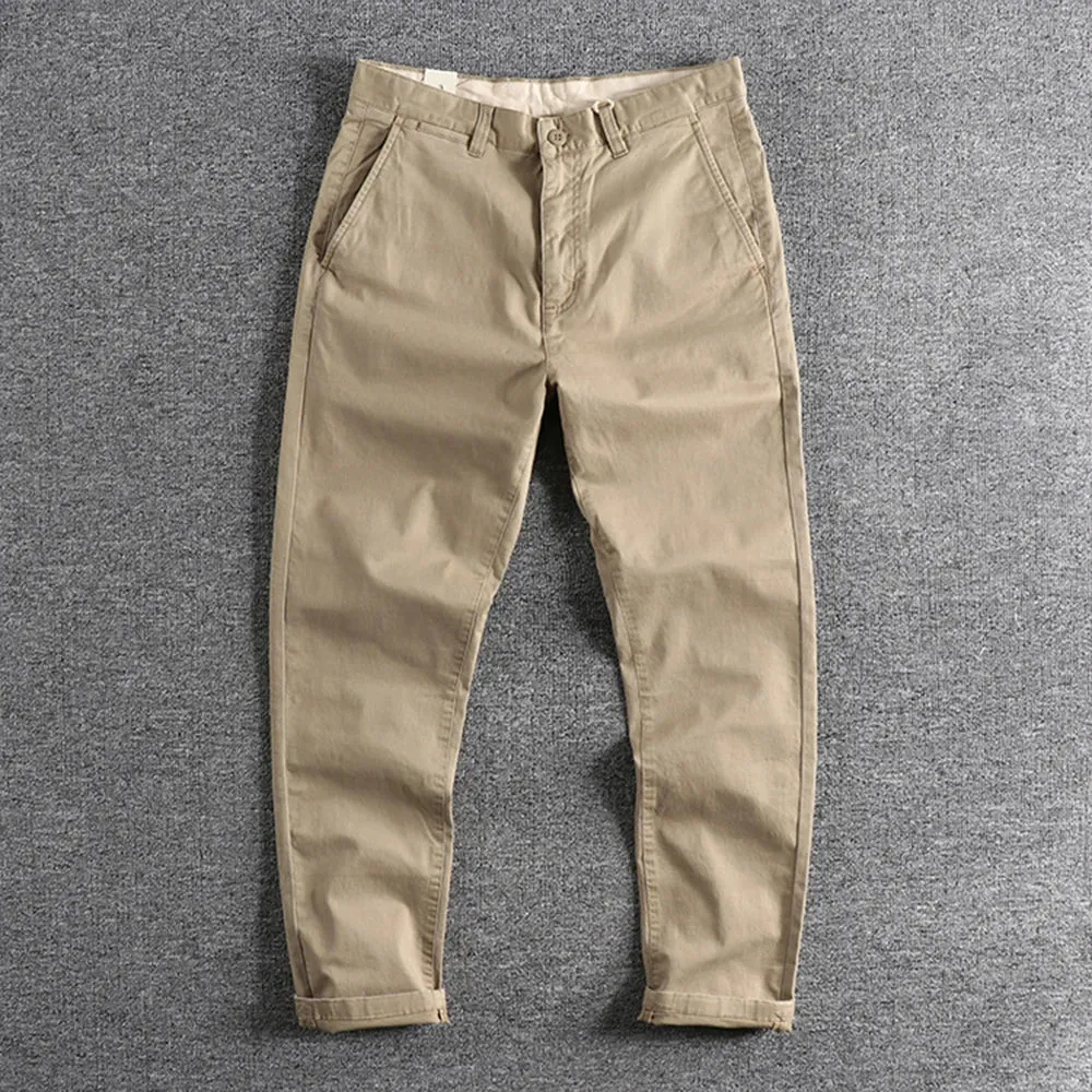 Autumn Light Washed Business Pants: Original Slim Straight Men's Casual Trousers