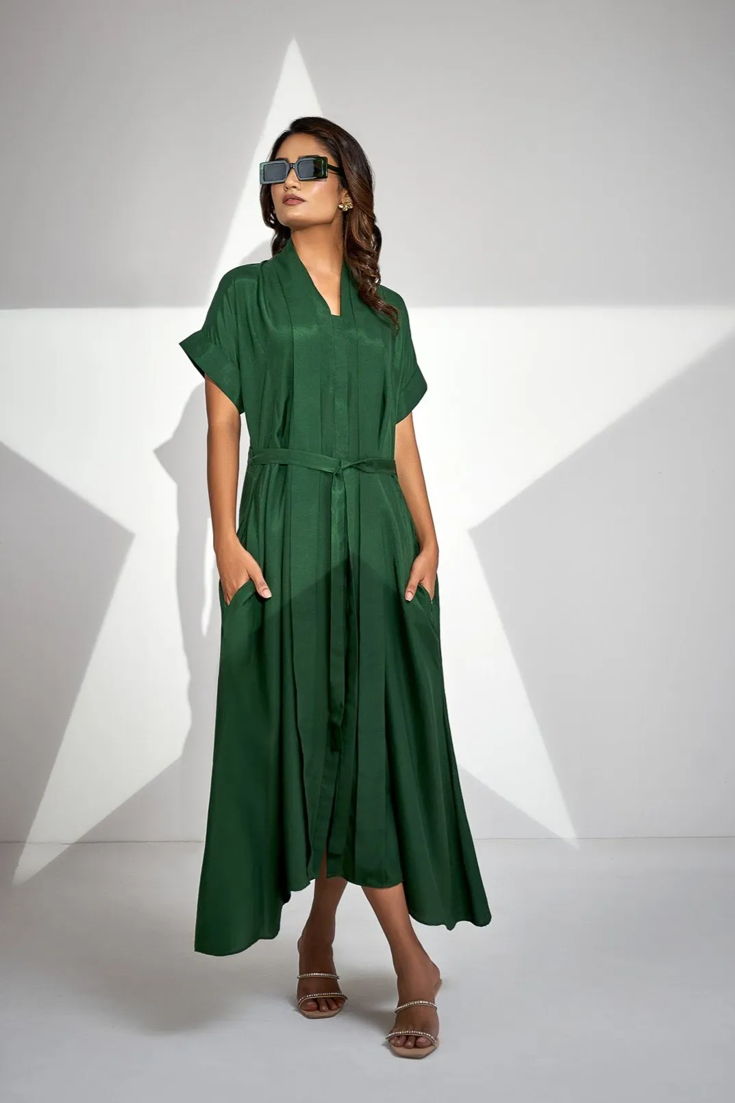 Basil Green Shirt Dress