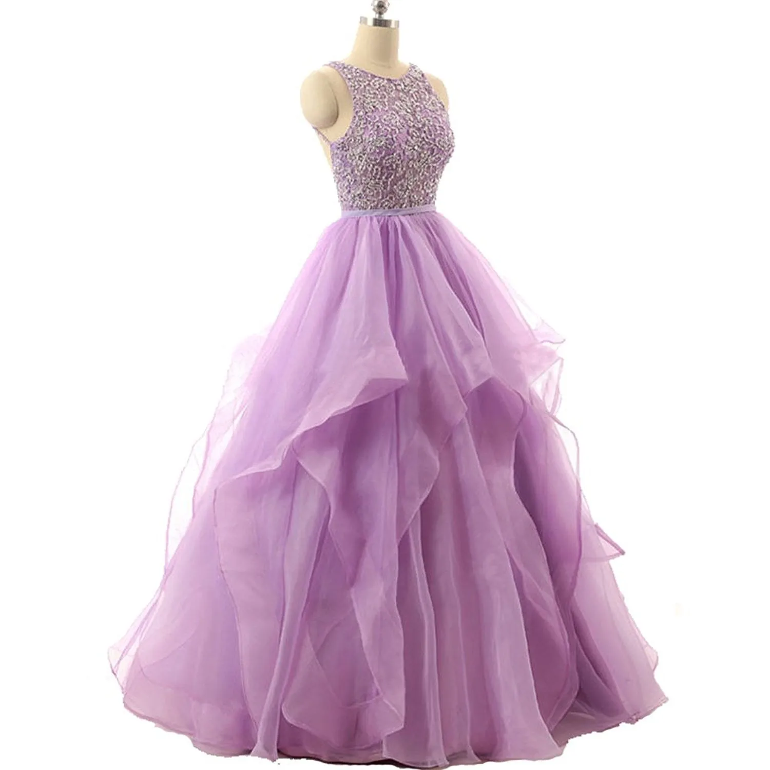 Beaded Quinceanera Ball Gown Prom Dress