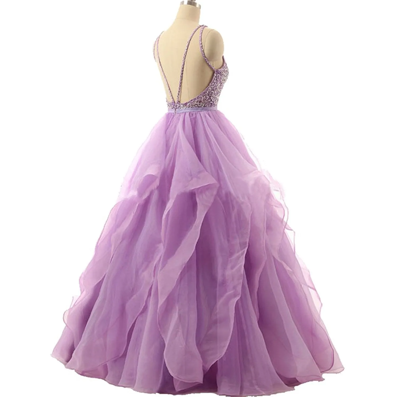 Beaded Quinceanera Ball Gown Prom Dress