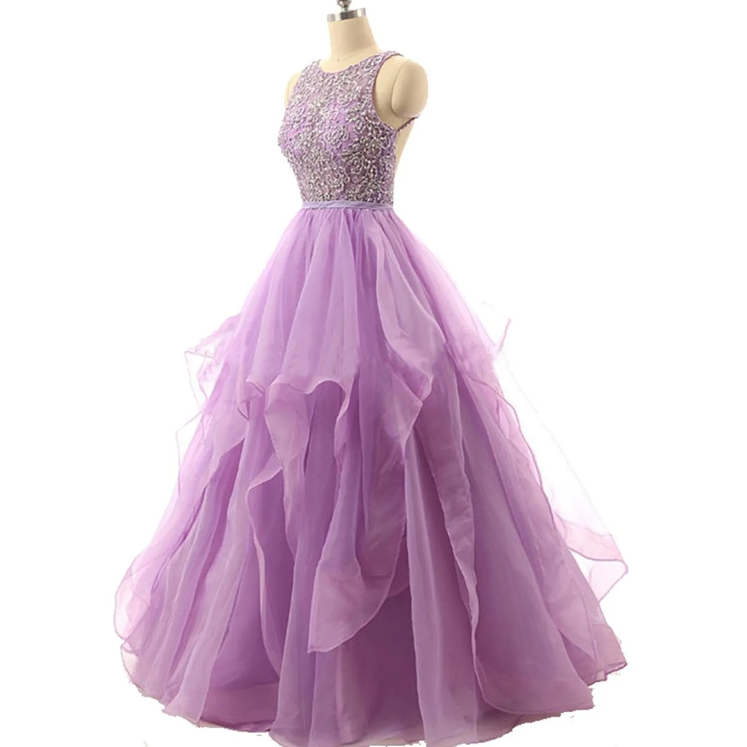 Beaded Quinceanera Ball Gown Prom Dress