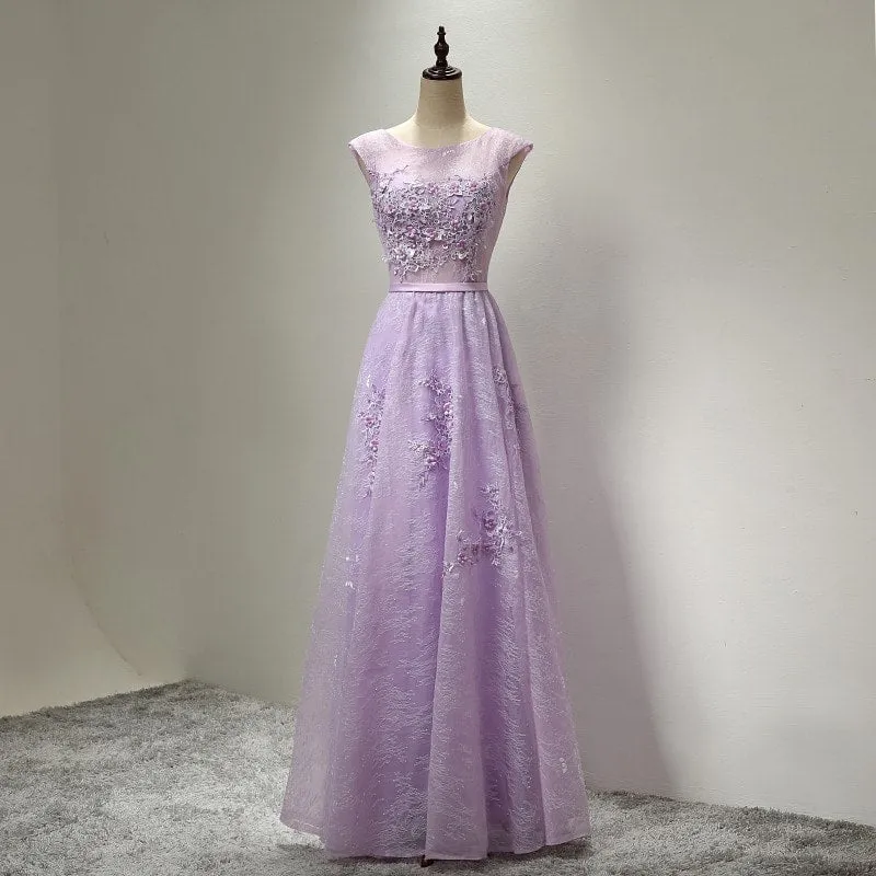 Beautiful Lace A-line Long Party Dress, Charming Formal Dress