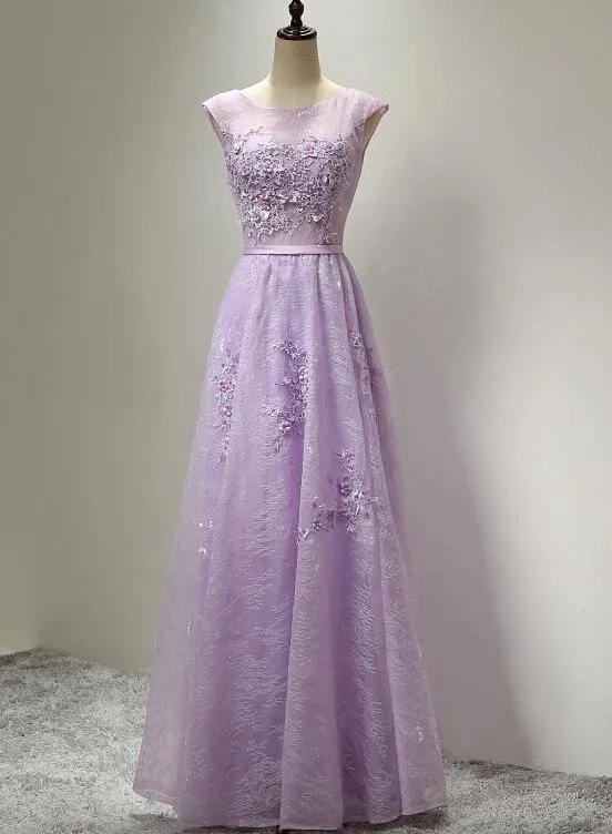 Beautiful Lace A-line Long Party Dress, Charming Formal Dress