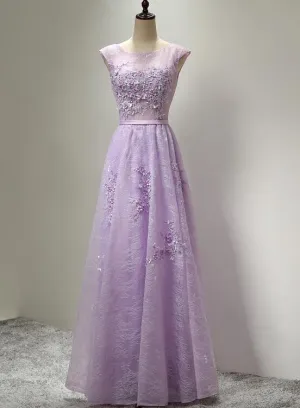 Beautiful Lace A-line Long Party Dress, Charming Formal Dress
