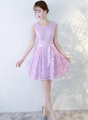 Beautiful Lavender Lace Short Homecoming Dress, Lovely Formal Dress