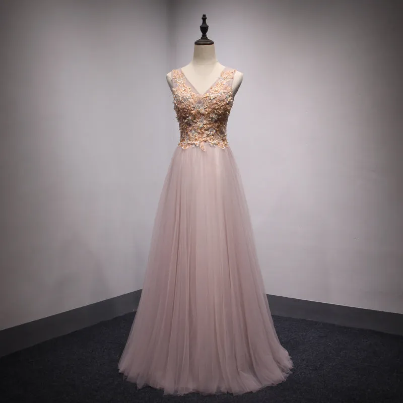 Beautiful Pink Charming Party Dresses, Pink Prom Dresses , Wedding Party Dresses
