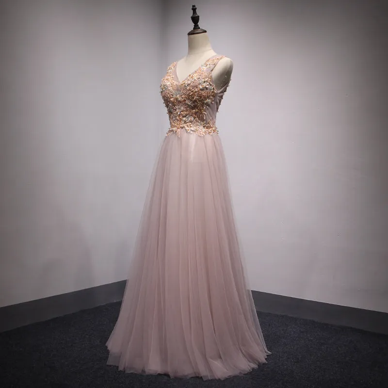 Beautiful Pink Charming Party Dresses, Pink Prom Dresses , Wedding Party Dresses