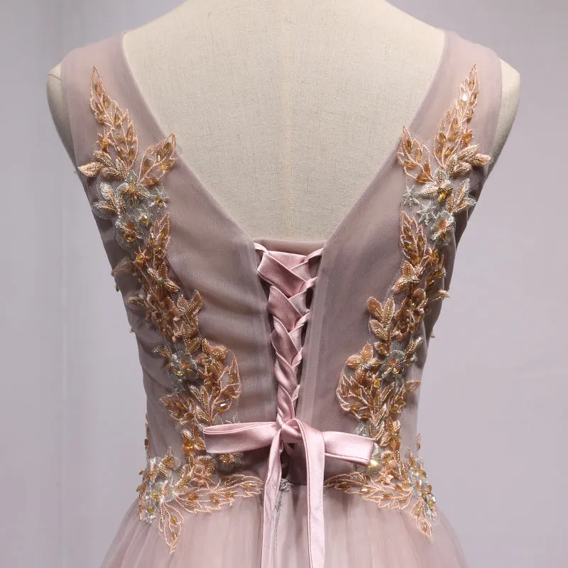 Beautiful Pink Charming Party Dresses, Pink Prom Dresses , Wedding Party Dresses