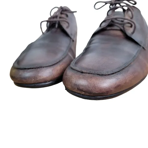 Bed Stu Distressed Lace Leather Derby Oxford Shoe Brown Oiled Mens Size 12