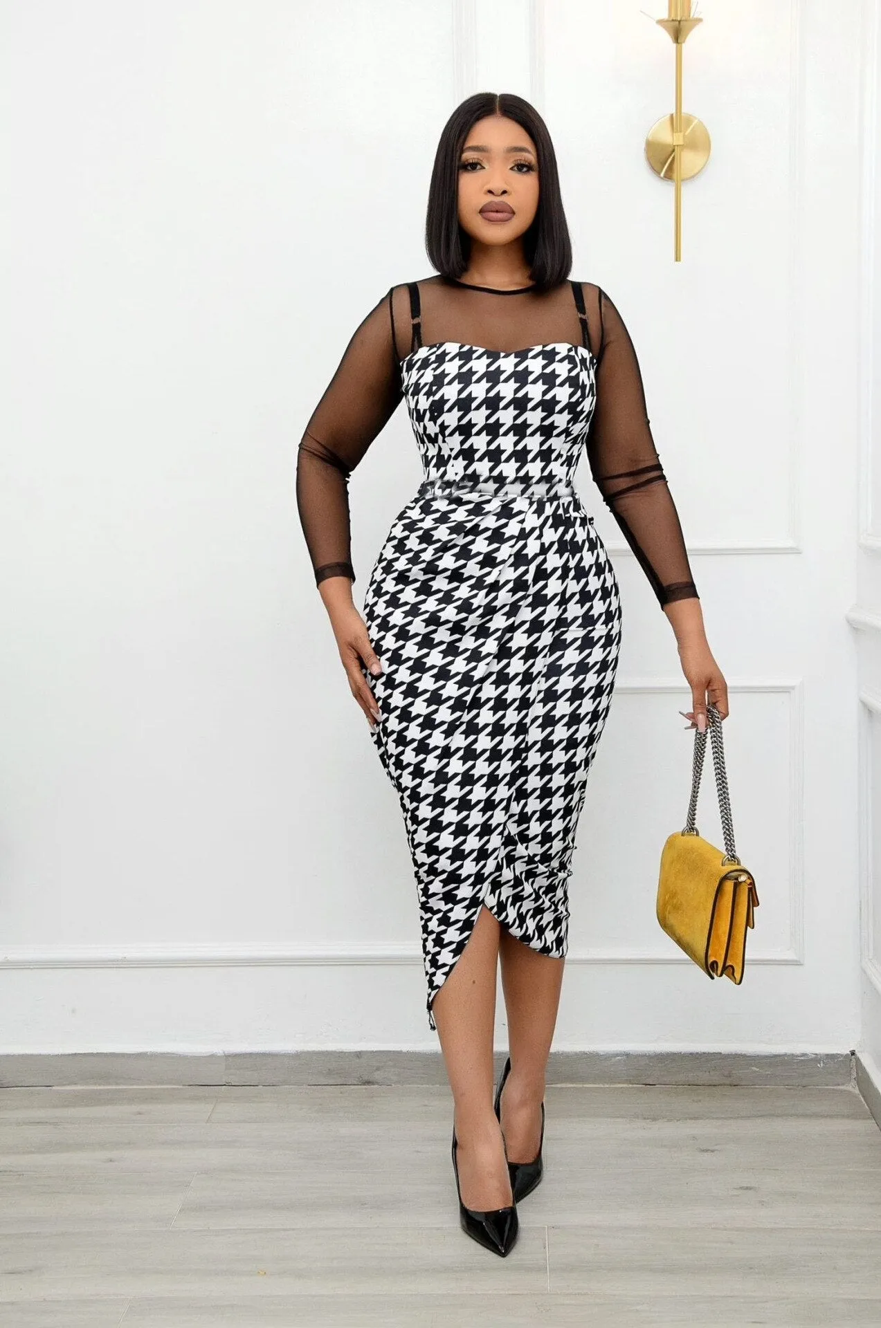 BerryBetty - Trends high quality Women's New Summer Commuter Fashion Sexy V-Neck Wedding Party Dress Belt Slim Temperament Elegant Ladies Dress