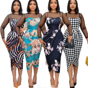 BerryBetty - Trends high quality Women's New Summer Commuter Fashion Sexy V-Neck Wedding Party Dress Belt Slim Temperament Elegant Ladies Dress