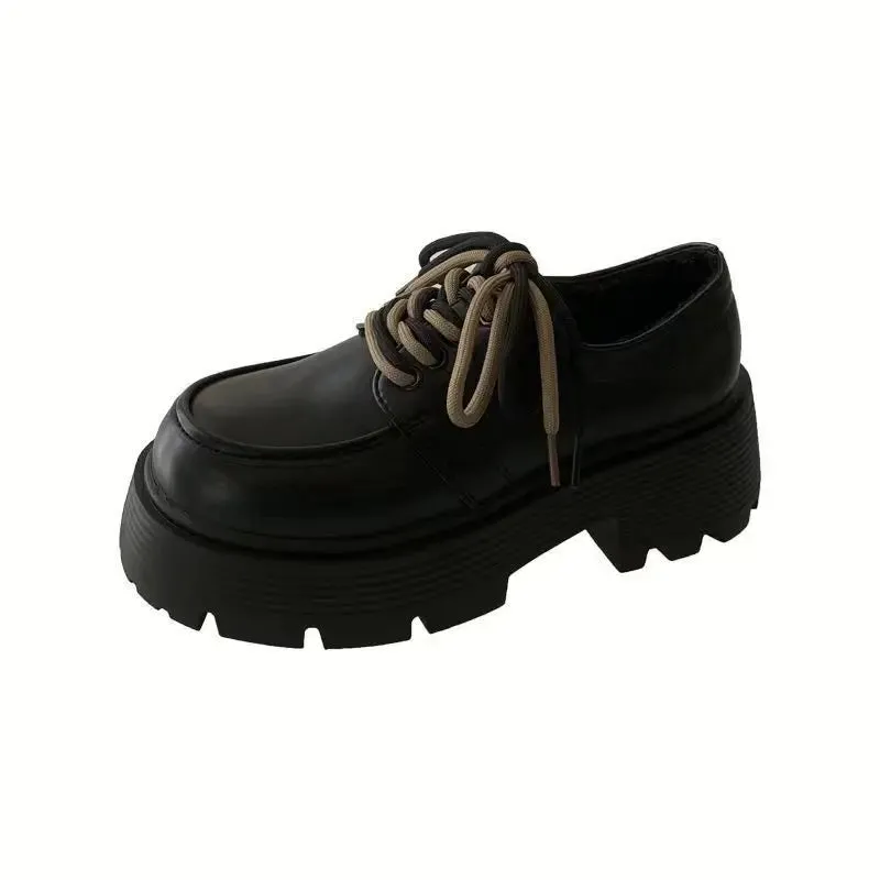 binfenxie  Lace-up Loafers for Women Spring Autumn New Designer PU Leather Japanese Platform Shoes Female Fashion Casual Pumps Ladies