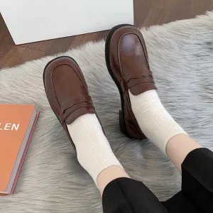 binfenxie Loafers Women Jk Uniform Shoes Uwabaki Japanese JK Round Toe Women Girls School Students Mary Janes Lolita Brown Cosplay Shoes