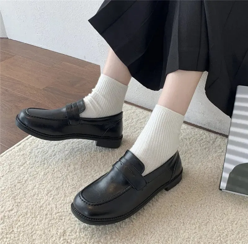 binfenxie Loafers Women Jk Uniform Shoes Uwabaki Japanese JK Round Toe Women Girls School Students Mary Janes Lolita Brown Cosplay Shoes