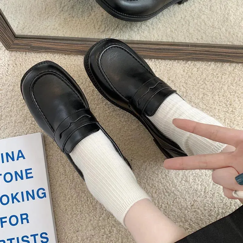 binfenxie Loafers Women Jk Uniform Shoes Uwabaki Japanese JK Round Toe Women Girls School Students Mary Janes Lolita Brown Cosplay Shoes