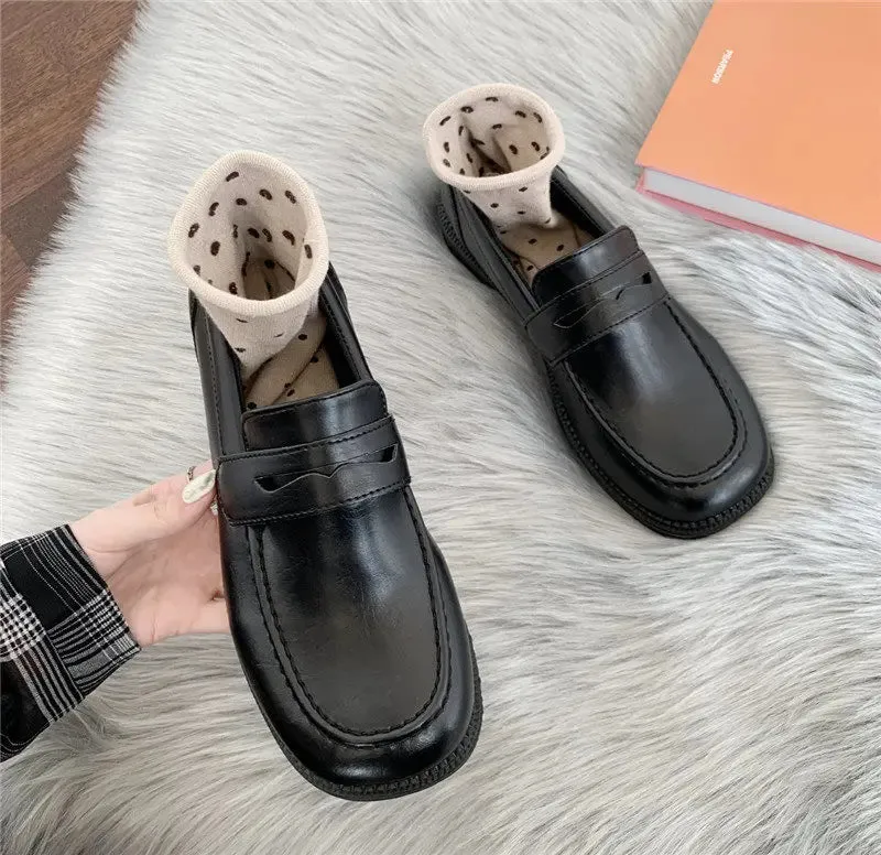 binfenxie Loafers Women Jk Uniform Shoes Uwabaki Japanese JK Round Toe Women Girls School Students Mary Janes Lolita Brown Cosplay Shoes