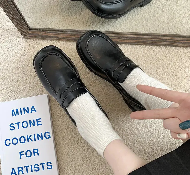binfenxie Loafers Women Jk Uniform Shoes Uwabaki Japanese JK Round Toe Women Girls School Students Mary Janes Lolita Brown Cosplay Shoes