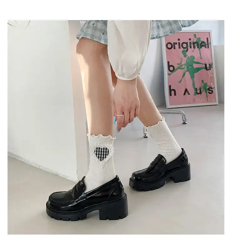 binfenxie Lolita Gothic Shoes Platforms Mary Jane Shoes Girls Japanese School Jk Uniform Accessories Lolita Shoes College Platform Shoes