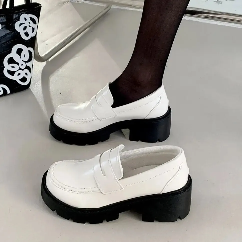 binfenxie Lolita Gothic Shoes Platforms Mary Jane Shoes Girls Japanese School Jk Uniform Accessories Lolita Shoes College Platform Shoes