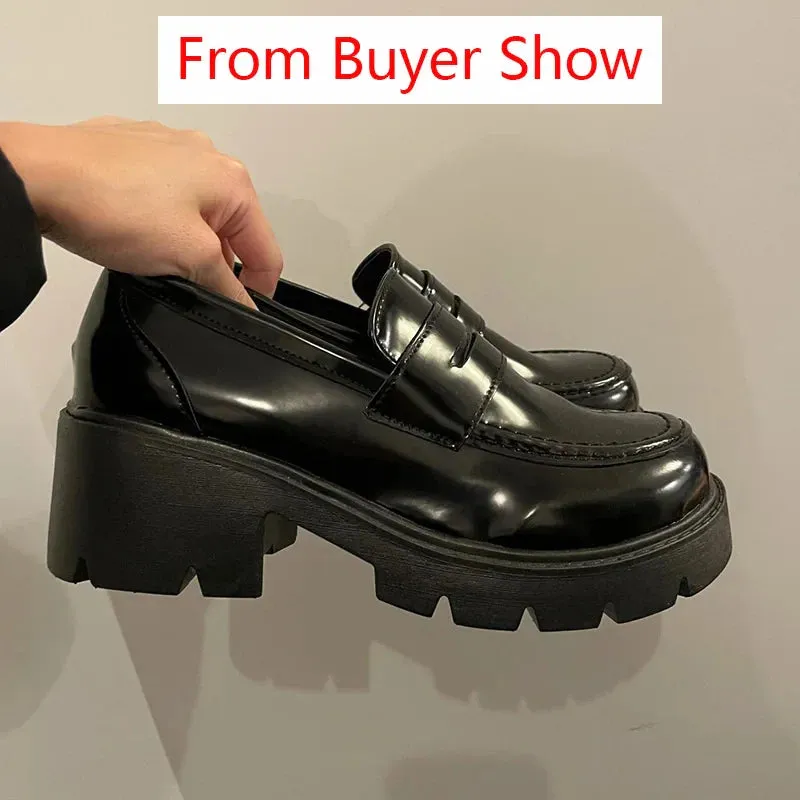 binfenxie Lolita Gothic Shoes Platforms Mary Jane Shoes Girls Japanese School Jk Uniform Accessories Lolita Shoes College Platform Shoes