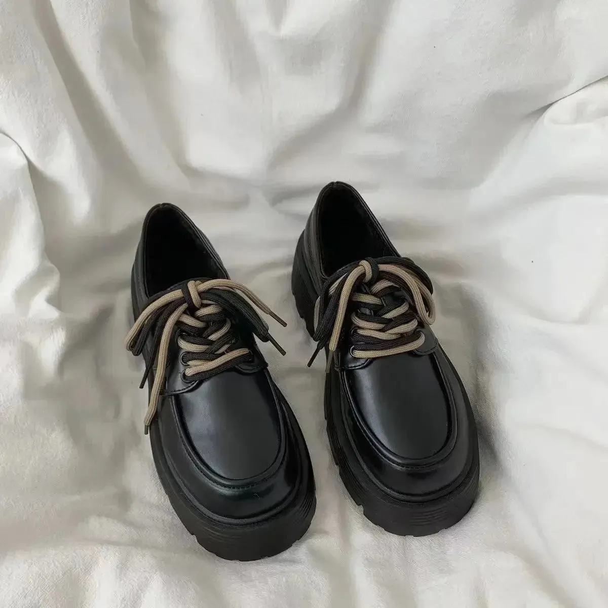 binfenxie  -  Platform Loafers for Women Spring Autumn New Designer PU Leather Japanese Casual Shoes Female Fashion Casual Pumps Ladies