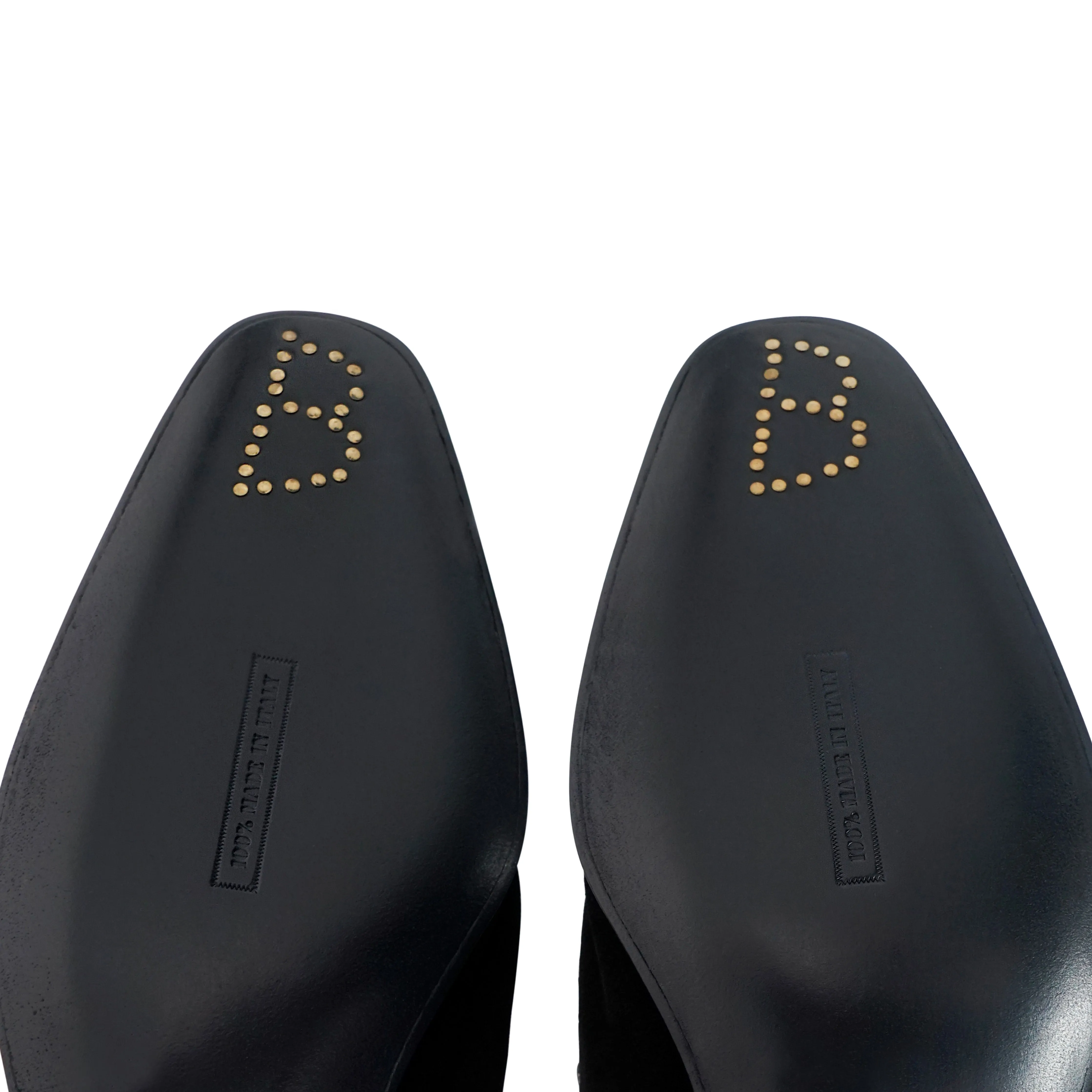 Black and Silver Suede Loafer