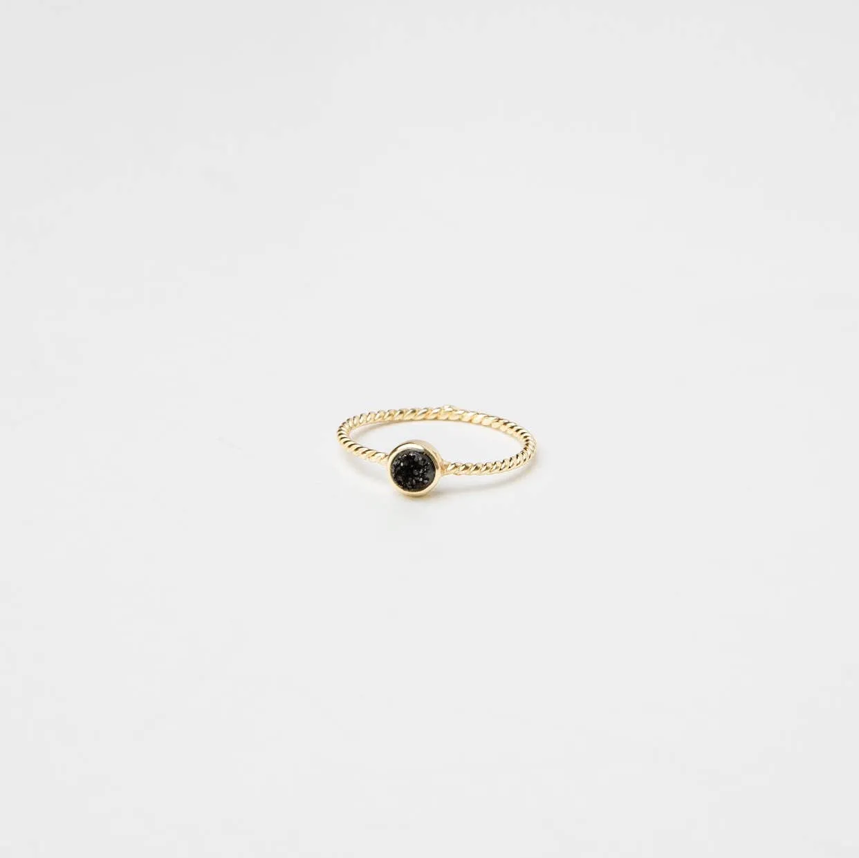 Black Druzy Ring