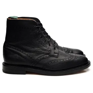Black Grain Leather Boots Brogues UK 10