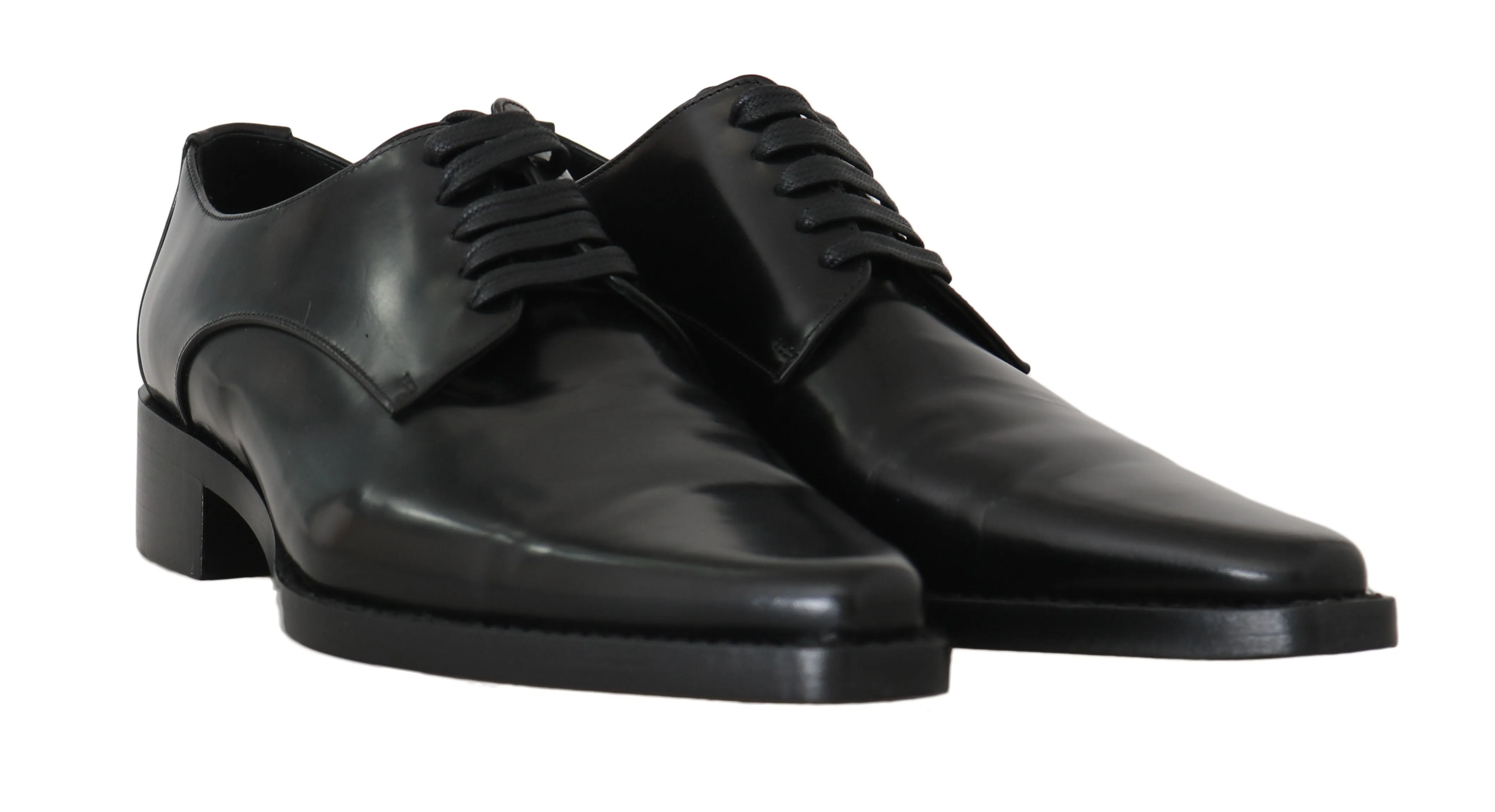 Black Leather Broques Dress Formal Shoes