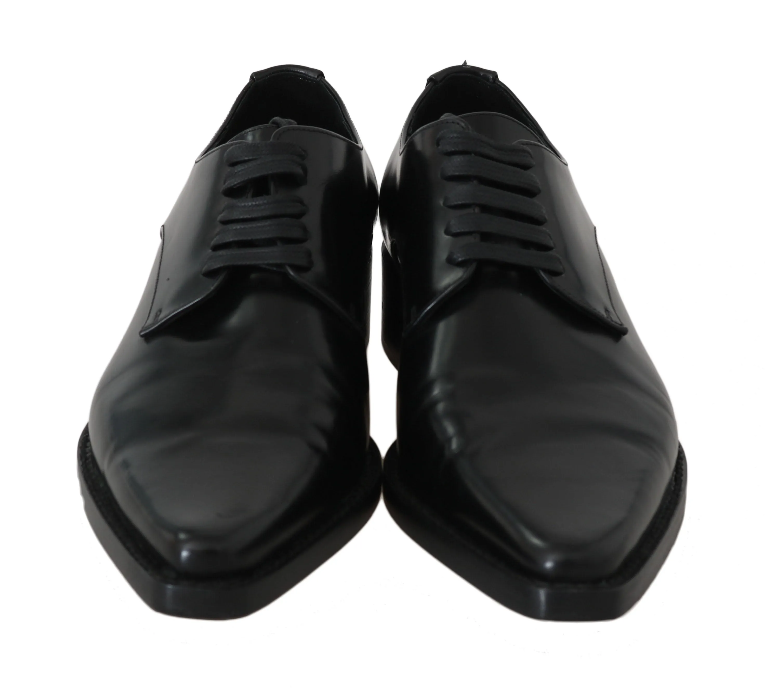 Black Leather Broques Dress Formal Shoes