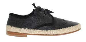 Black Leather Casual Derby Shoes