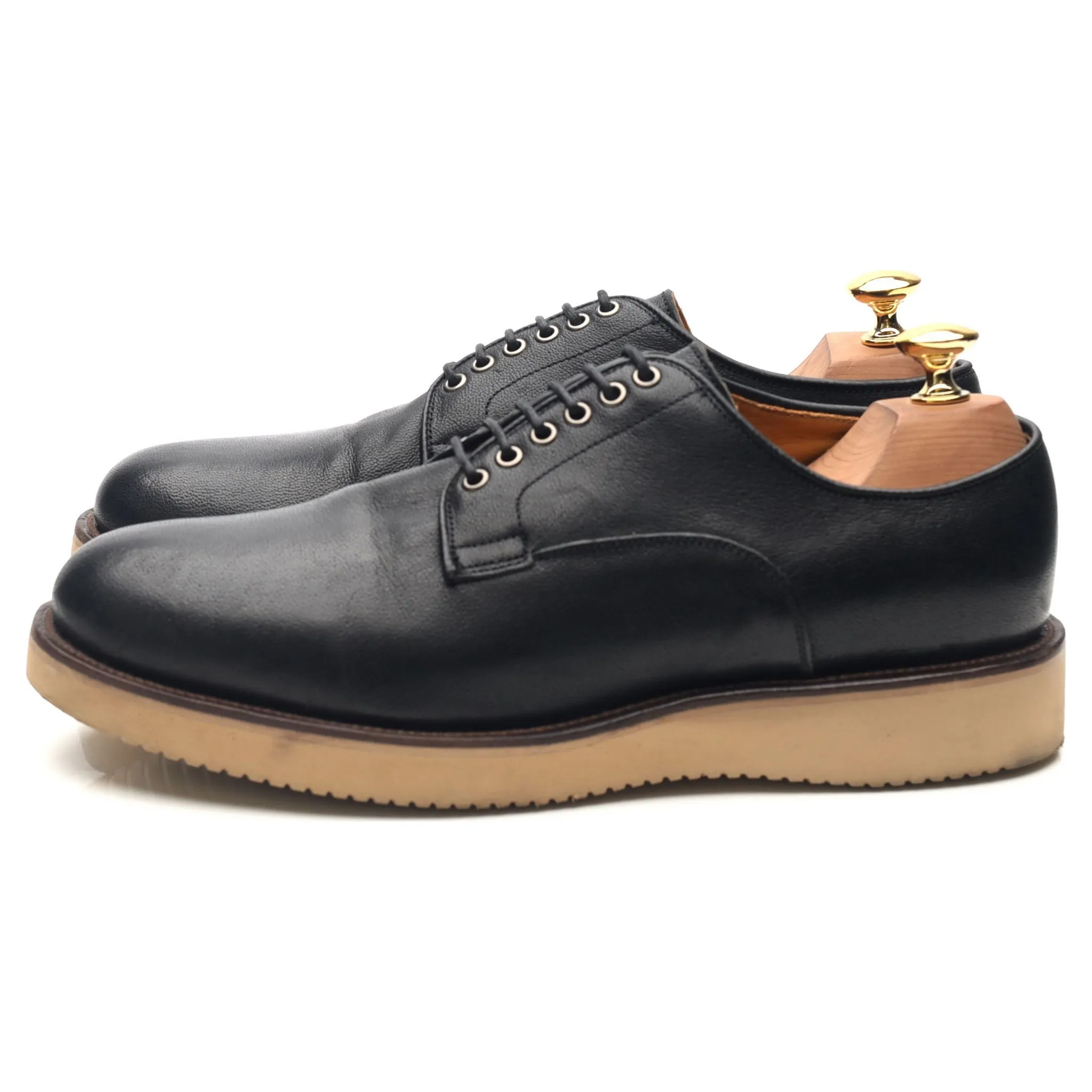 Black Leather Derby Blucher UK 7 E