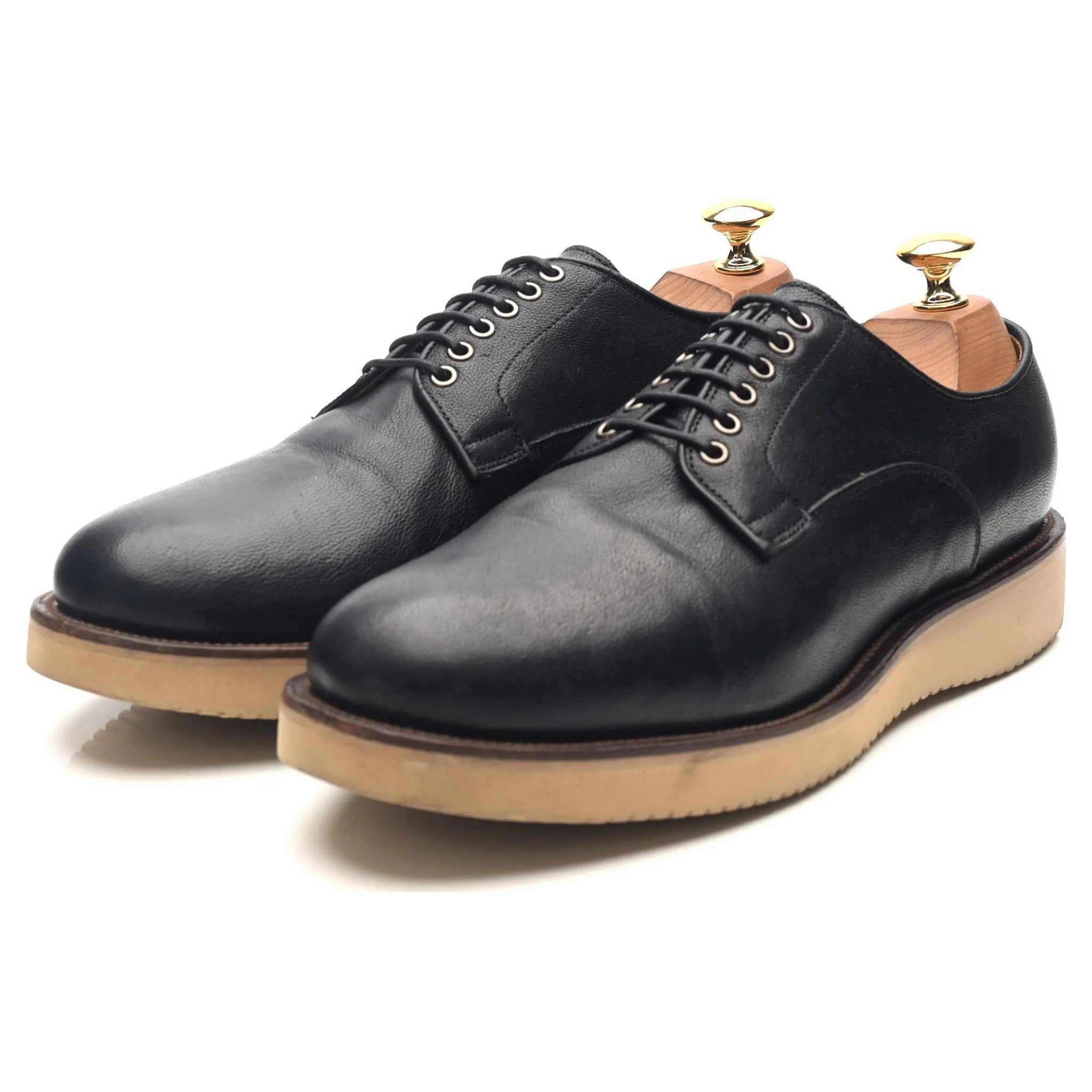 Black Leather Derby Blucher UK 7 E