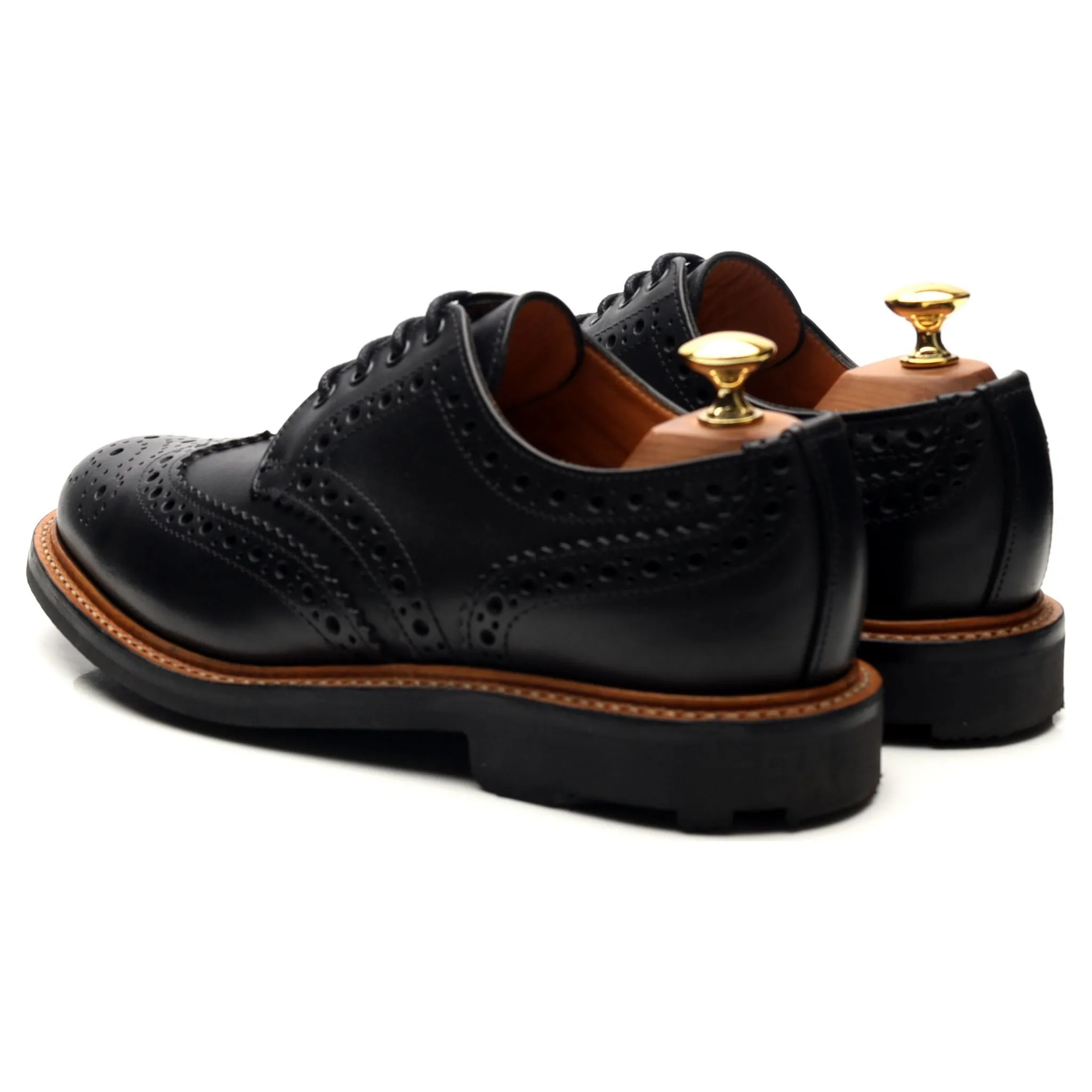 Black Leather Derby Brogues UK 6.5