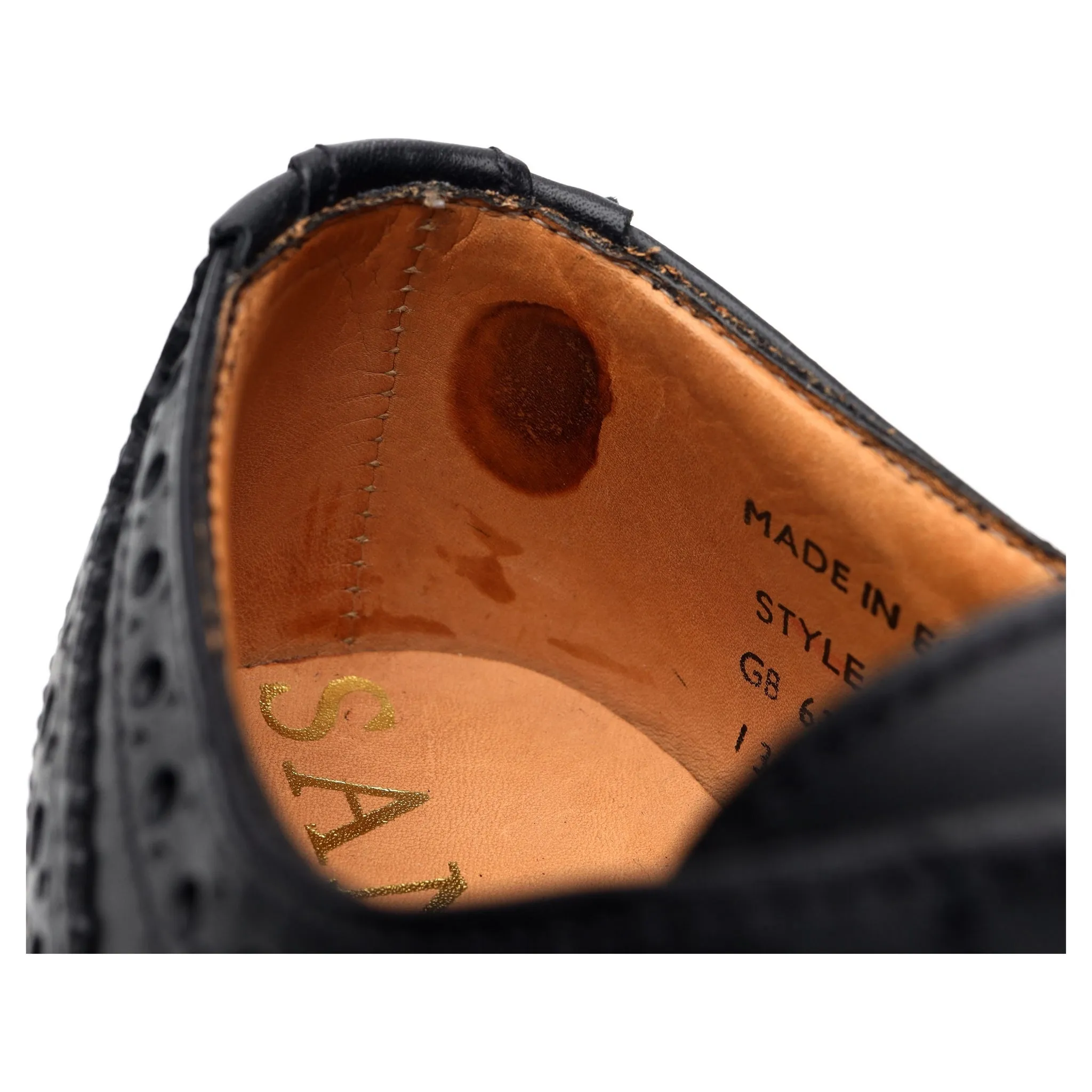 Black Leather Derby Brogues UK 6.5