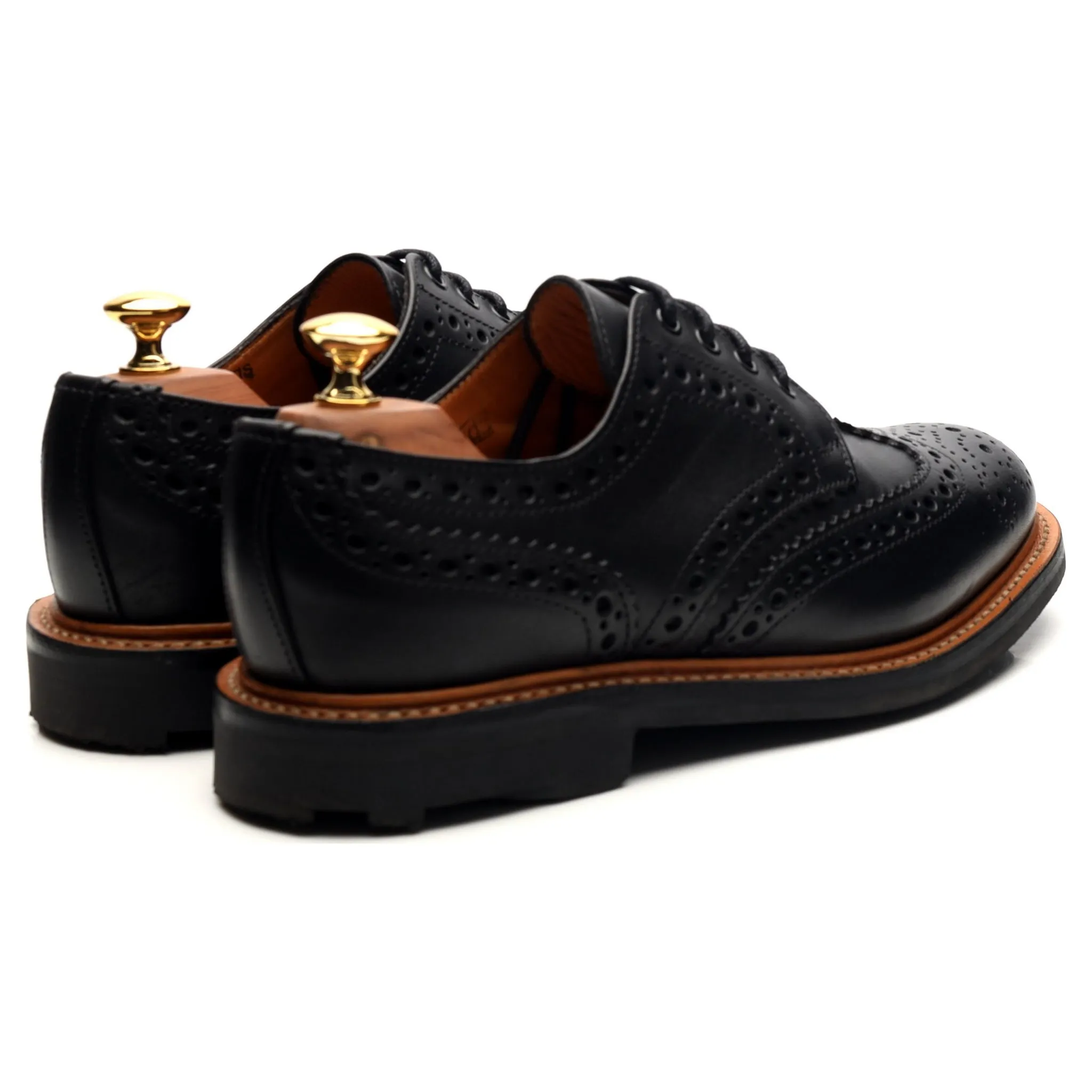 Black Leather Derby Brogues UK 6.5