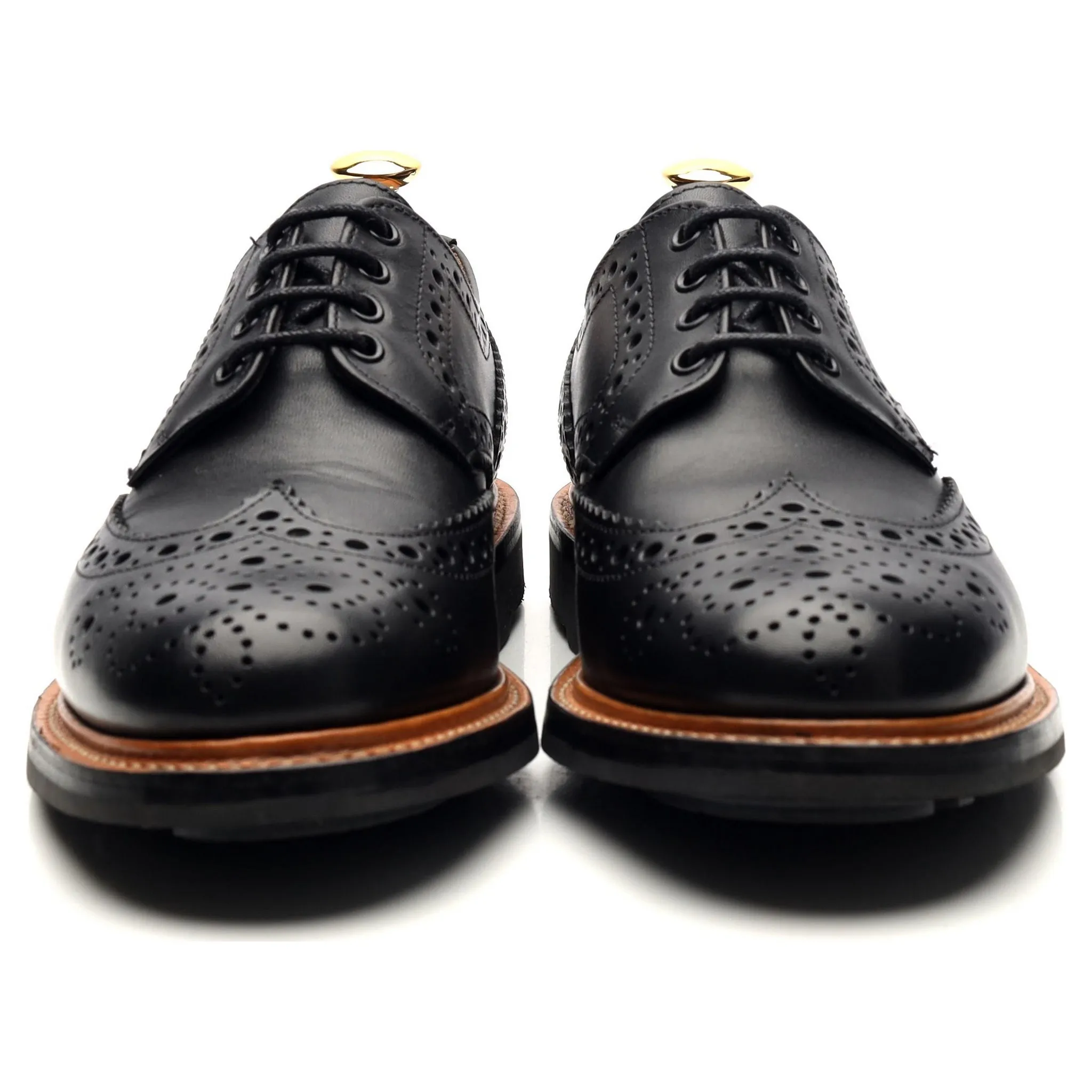 Black Leather Derby Brogues UK 6.5