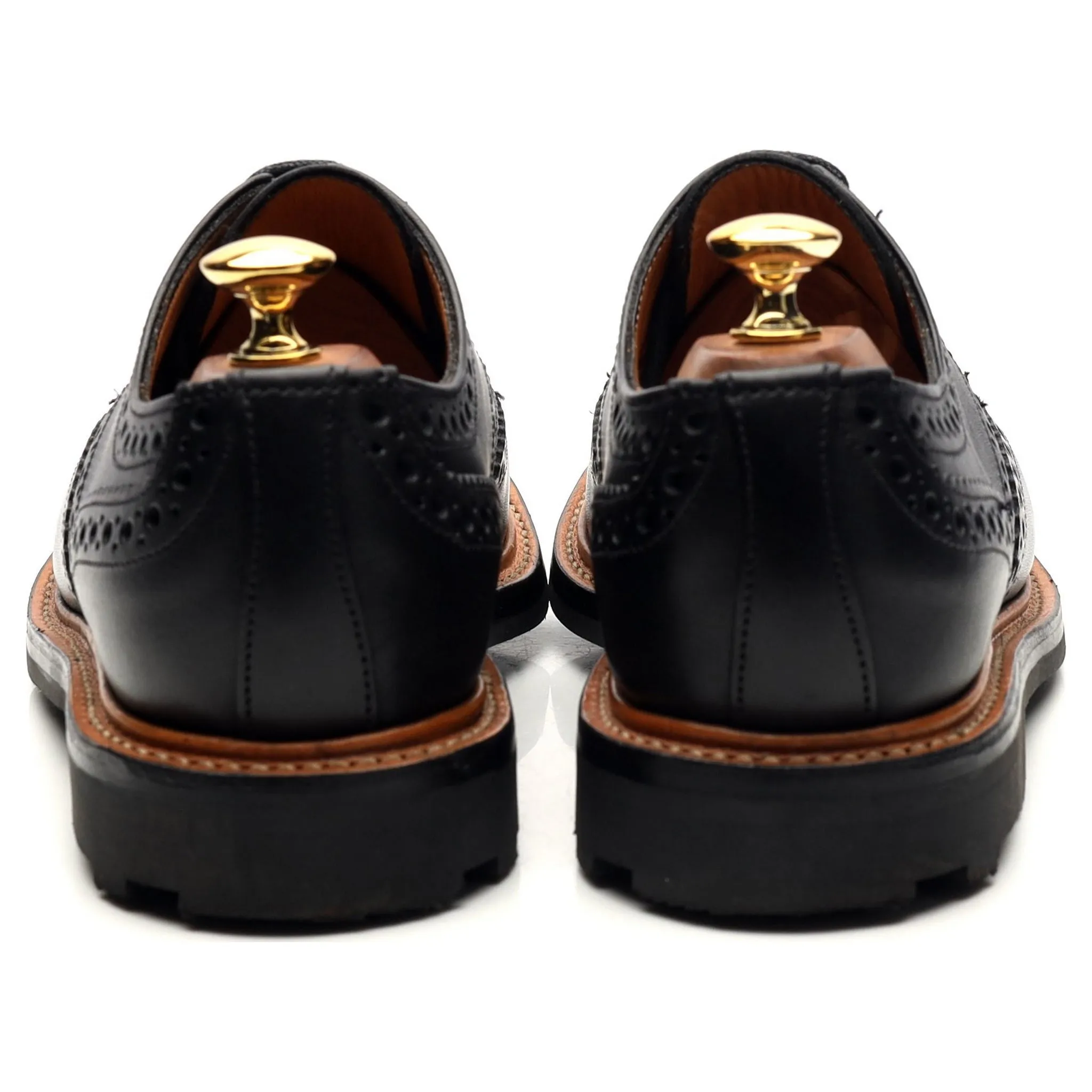 Black Leather Derby Brogues UK 6.5