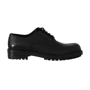Black Leather Derby Dress Formal Shoes