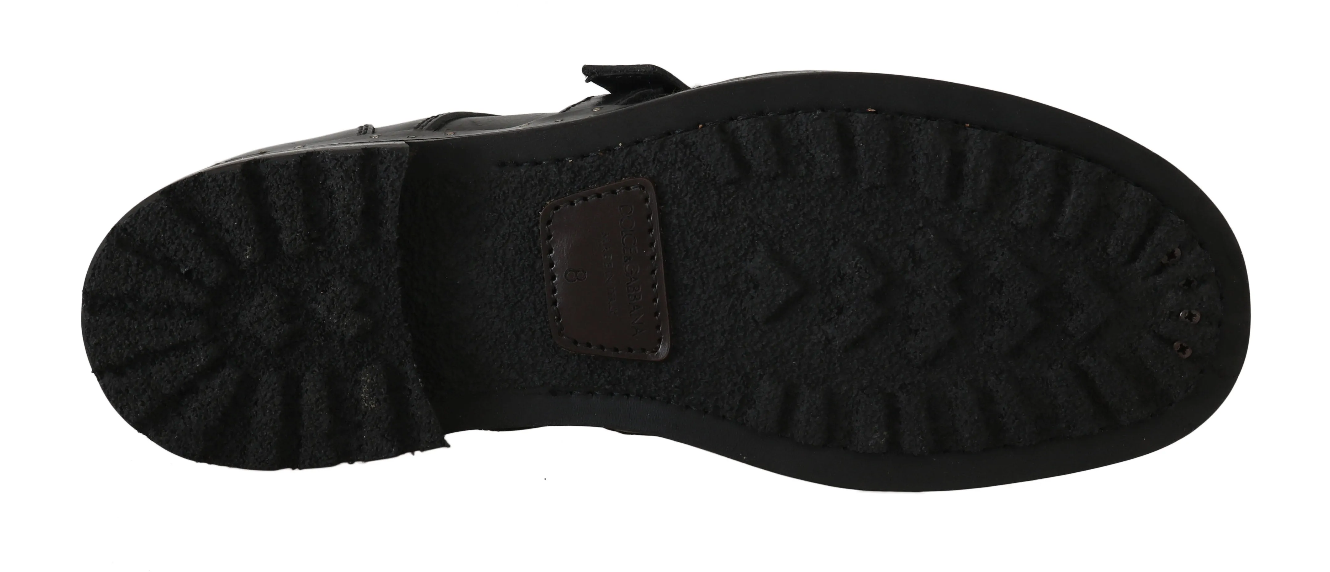 Black Leather Derby Dress Monkstrap