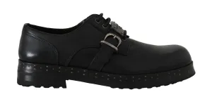 Black Leather Derby Dress Monkstrap