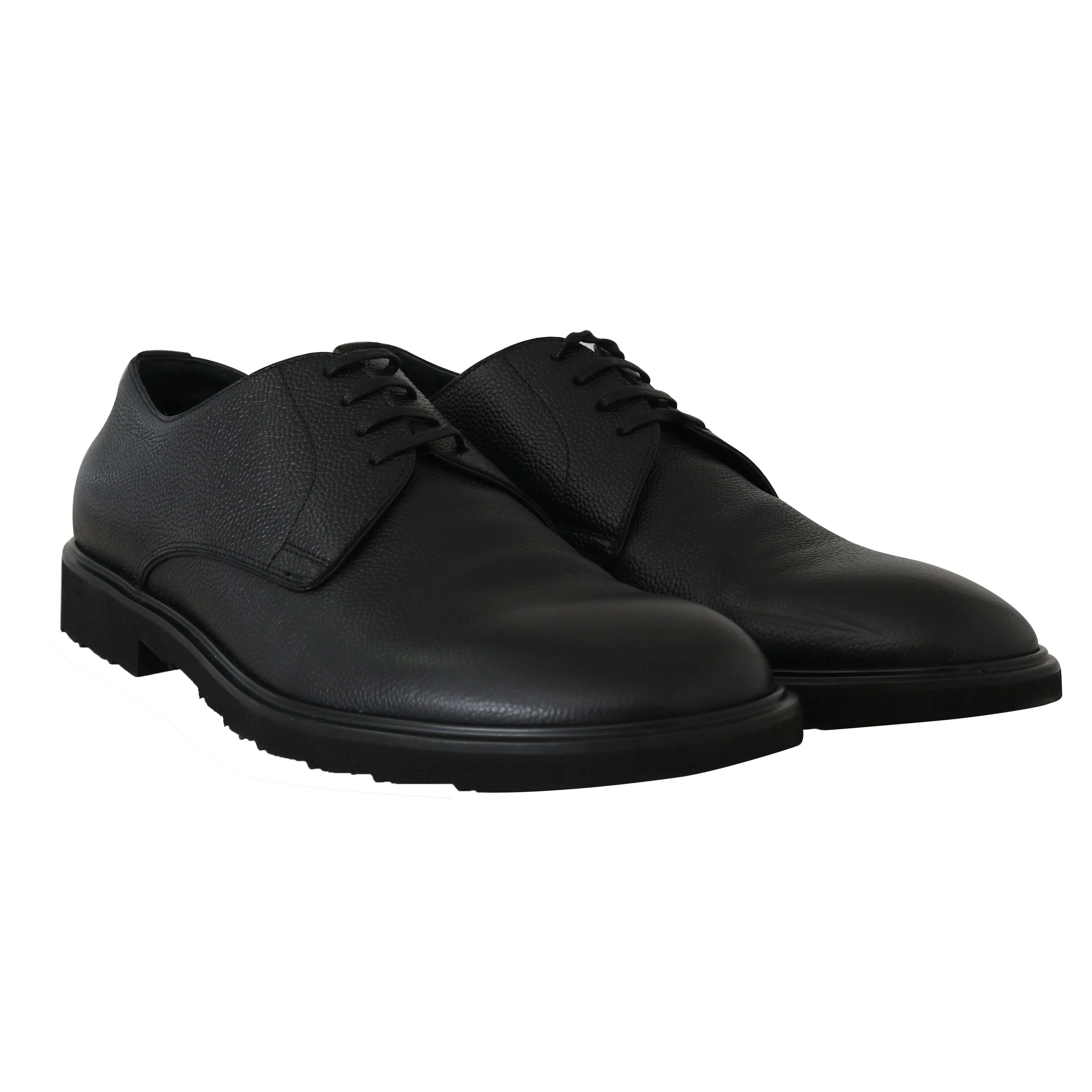 Black Leather Laceups Derby Laceups Shoes