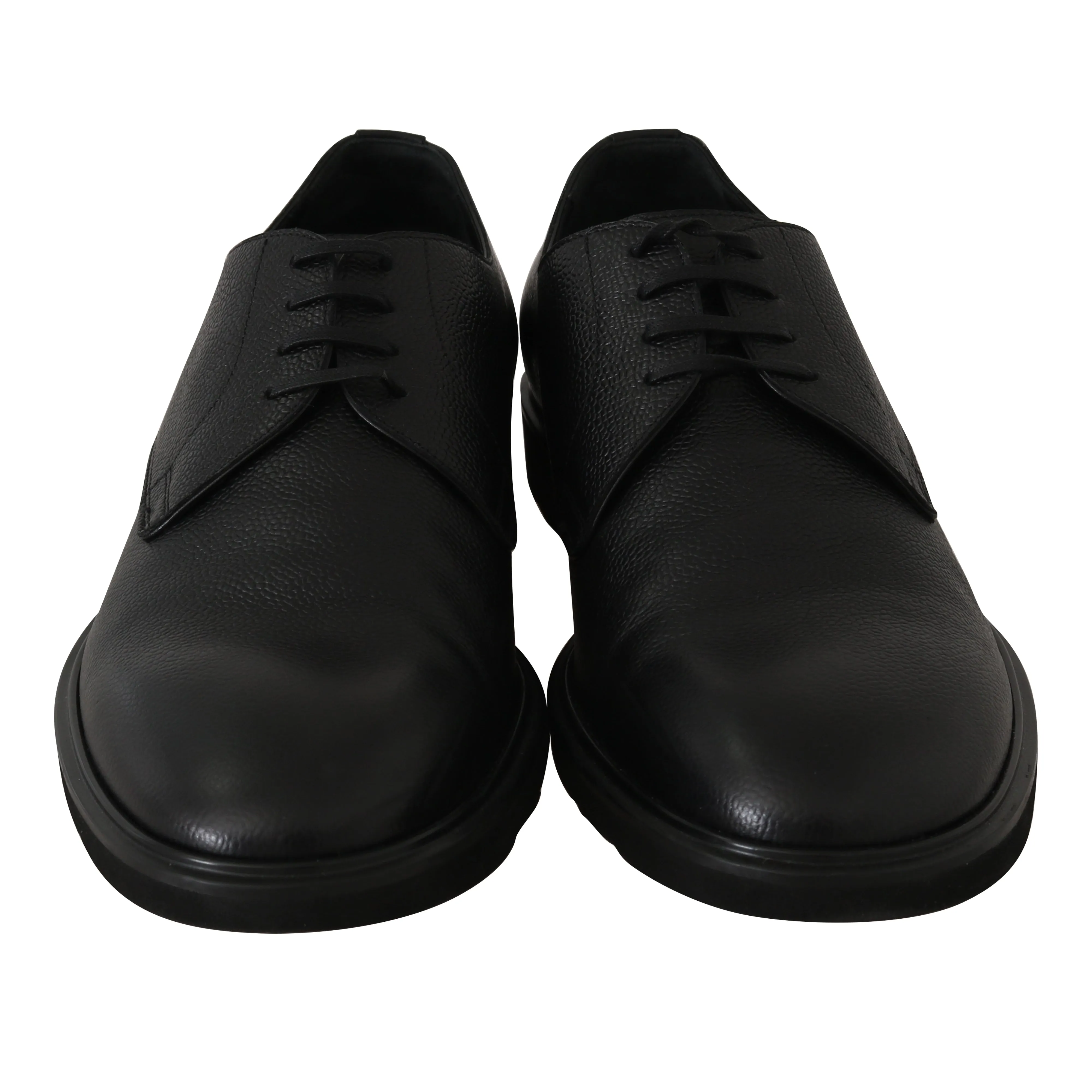 Black Leather Laceups Derby Laceups Shoes